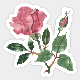 District of Columbia New York State Flower American Beauty Rose Sticker